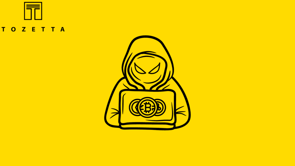 Hacker performing cryptojacking
